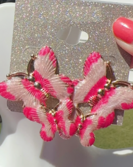 Pendientes mariposas rosas