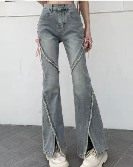 Vaqueros cordones rosas