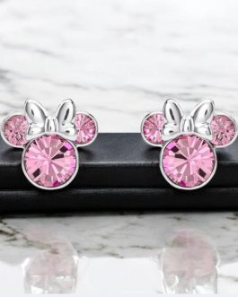 Pendientes plata Minnie rosas