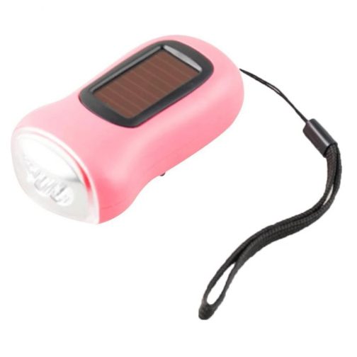 Linterna Dynamo solar rosa