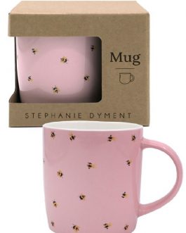 Taza abejas rosa