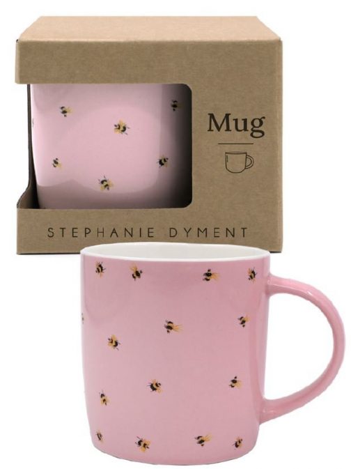 Taza abejas rosa