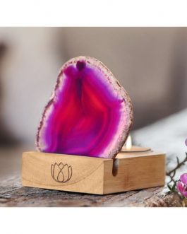 Porta velas con Agata Rosa