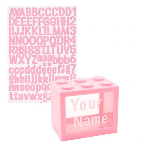 Hucha blox rosa personalizable - Imagen 4