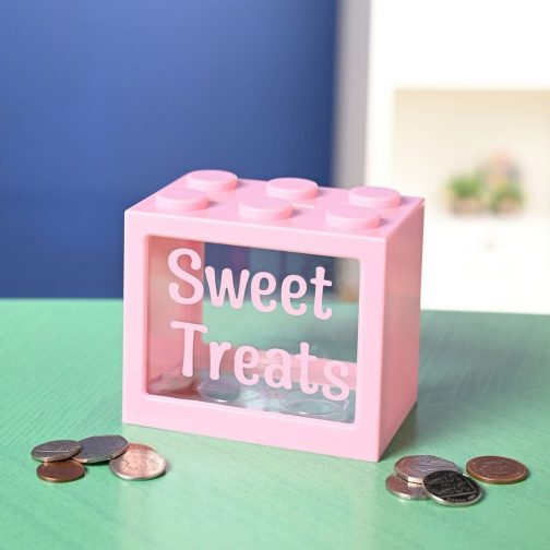 Hucha blox rosa personalizable - Imagen 3