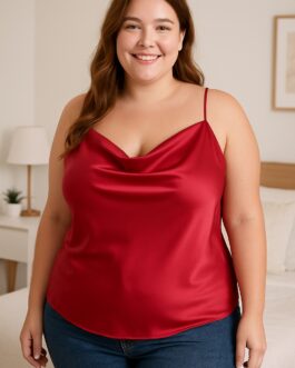 Camiseta tirantes Seda fucsia curvy