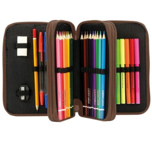 Estuche triple con accesorios perritos - Image 3
