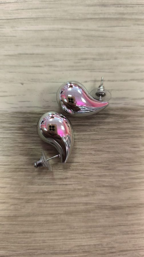 Pendientes gota plateados