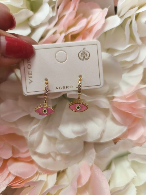 Pendientes ojos rosas