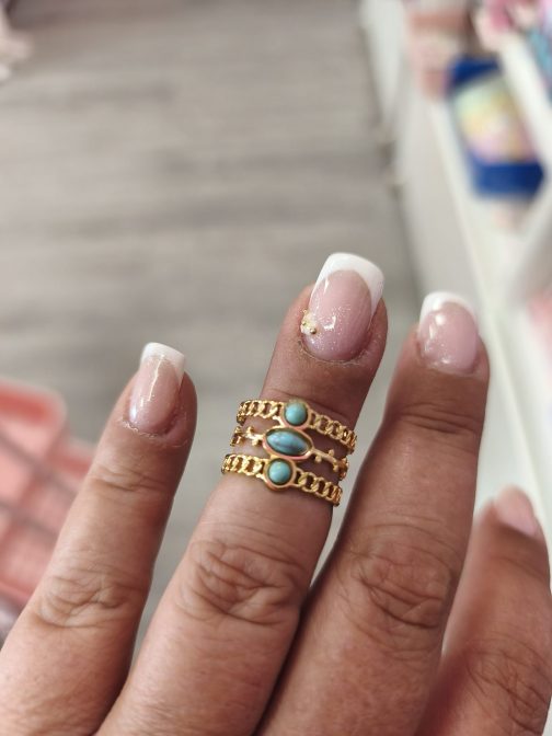 Anillos Luna acero dorado - Imagen 5