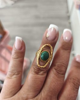 Anillos Luna acero dorado