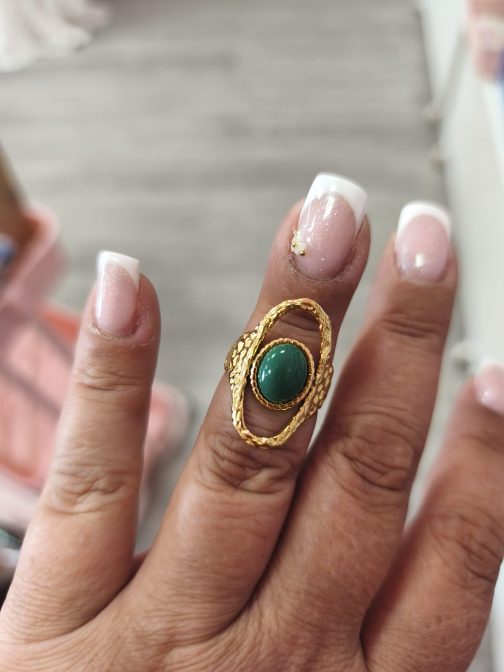 Anillos Luna acero dorado - Imagen 2