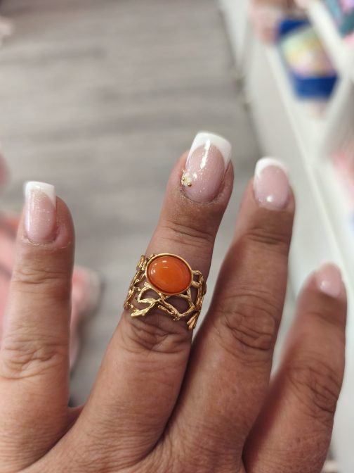 Anillos Luna acero dorado - Imagen 4
