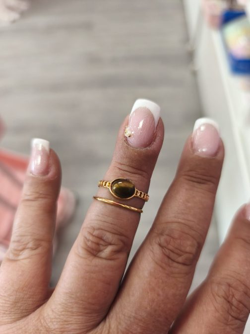 Anillos Luna acero dorado - Imagen 3
