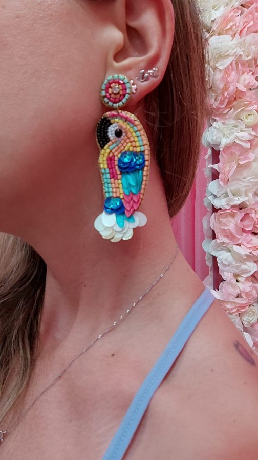 Pendientes loro multicolor - Imagen 2
