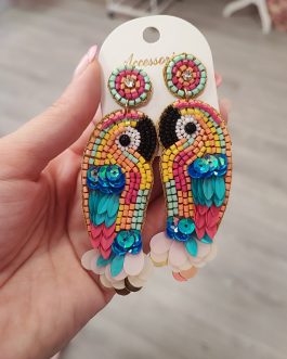 Pendientes loro multicolor