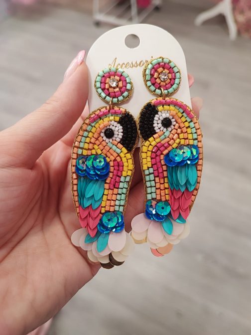 Pendientes loro multicolor