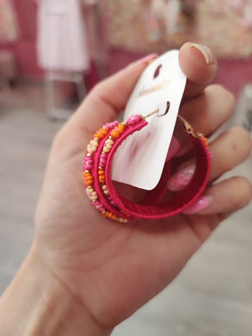 Pendientes aros con florecitas - Imagen 2