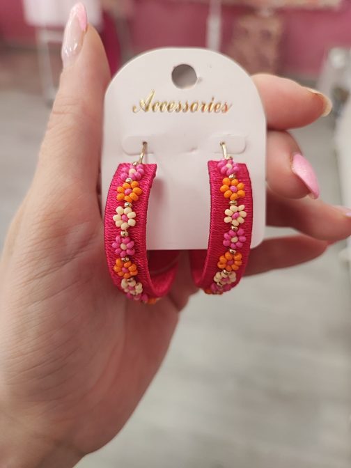 Pendientes aros con florecitas