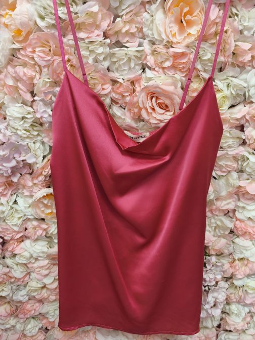Camiseta tirantes Seda fucsia curvy - Imagen 2