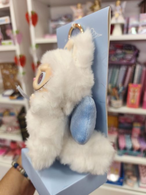 Labubu custom blanco con lazo azul - Imagen 2