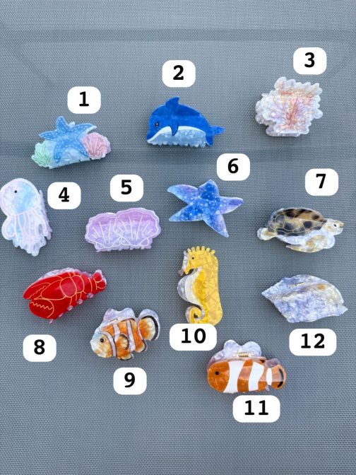 Pinzas cabello animales marinos