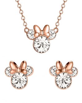 Conjunto de colgante y pendientes Minnie Mouse