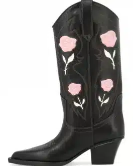 Botas cowboy flores rosas
