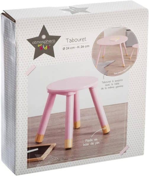 Taburete rosa infantil