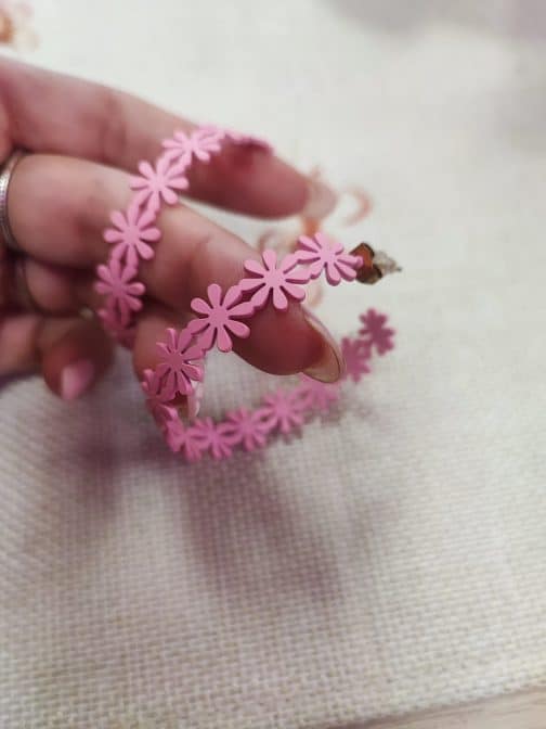 Pendientes aros flores - Imagen 2