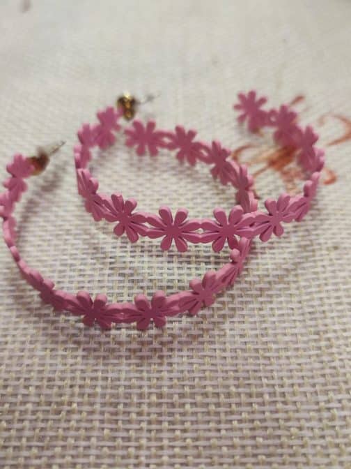 Pendientes aros flores