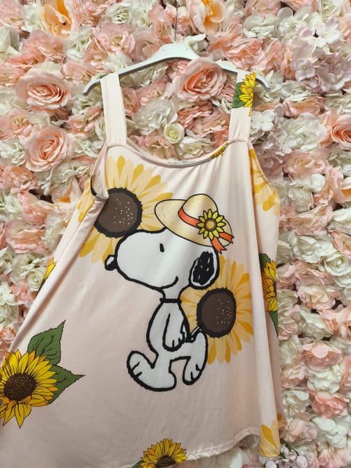 Camiseta tirantes Snoopy girasoles - Imagen 2