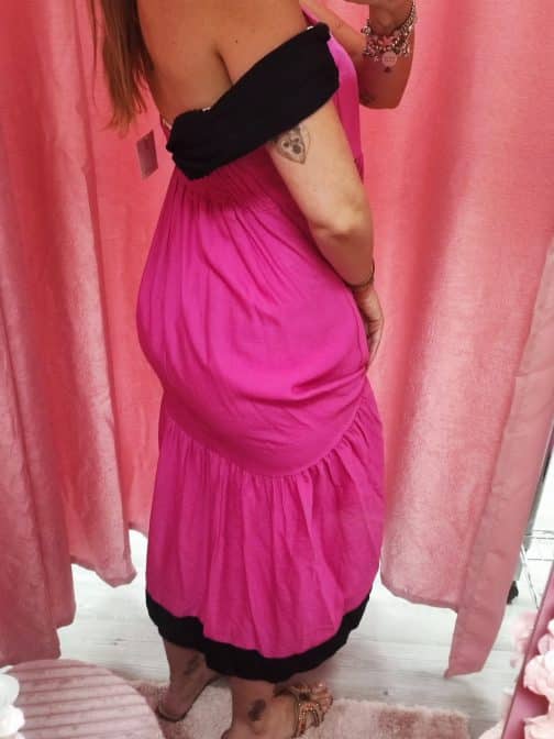 Vestido rosa nocturna - Imagen 3