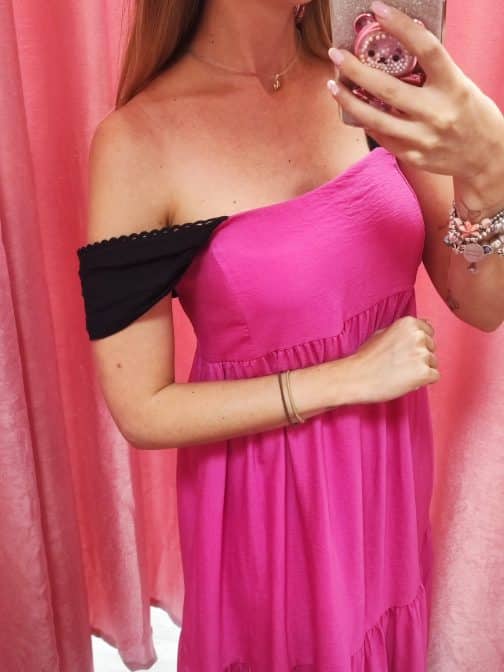 Vestido rosa nocturna - Imagen 5