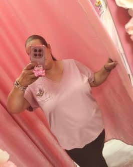 Camiseta malva mariposa curvy
