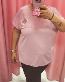 Camiseta malva mariposa curvy