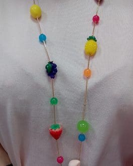 Collar largo frutas de colores