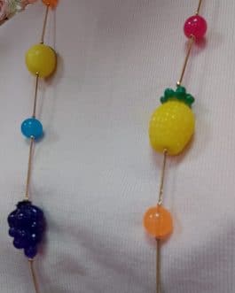 Collar largo frutas de colores