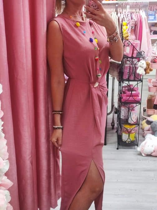Vestido midi con nudo frontal - Imagen 4