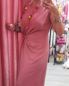 Vestido midi con nudo frontal