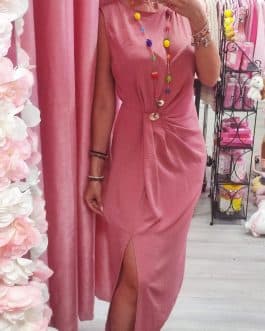 Vestido midi con nudo frontal