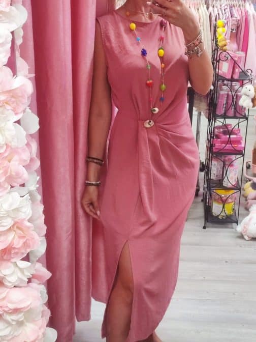 Vestido midi con nudo frontal