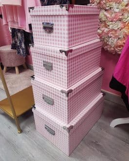 Cajas almacenaje cuadros Vichy