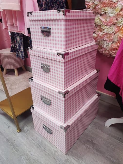 Cajas almacenaje cuadros Vichy