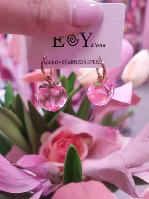 Pendientes acero melocotones - Imagen 2