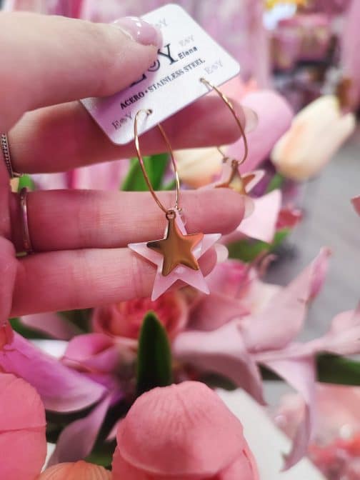 Pendientes acero estrellas dobles - Imagen 3