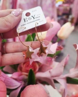 Pendientes acero estrellas dobles