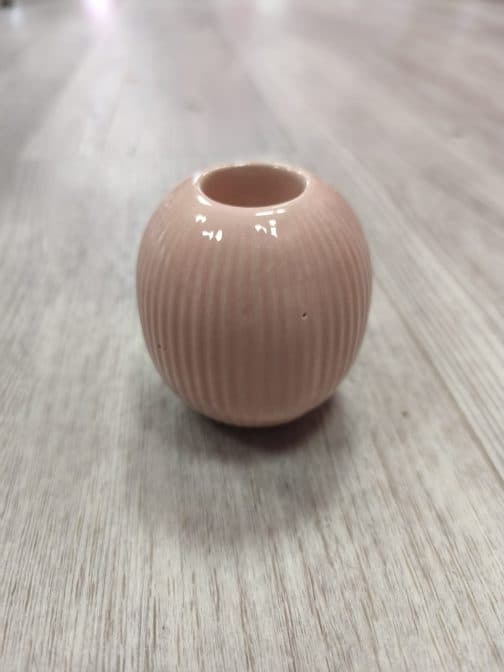 Portavelas cerámica bola rosa - Imagen 3