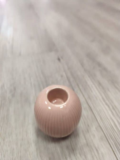 Portavelas cerámica bola rosa - Imagen 2