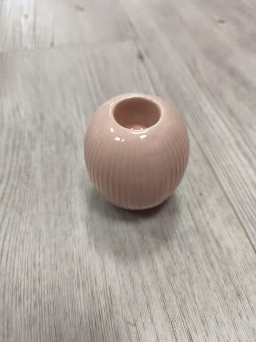 Portavelas cerámica bola rosa